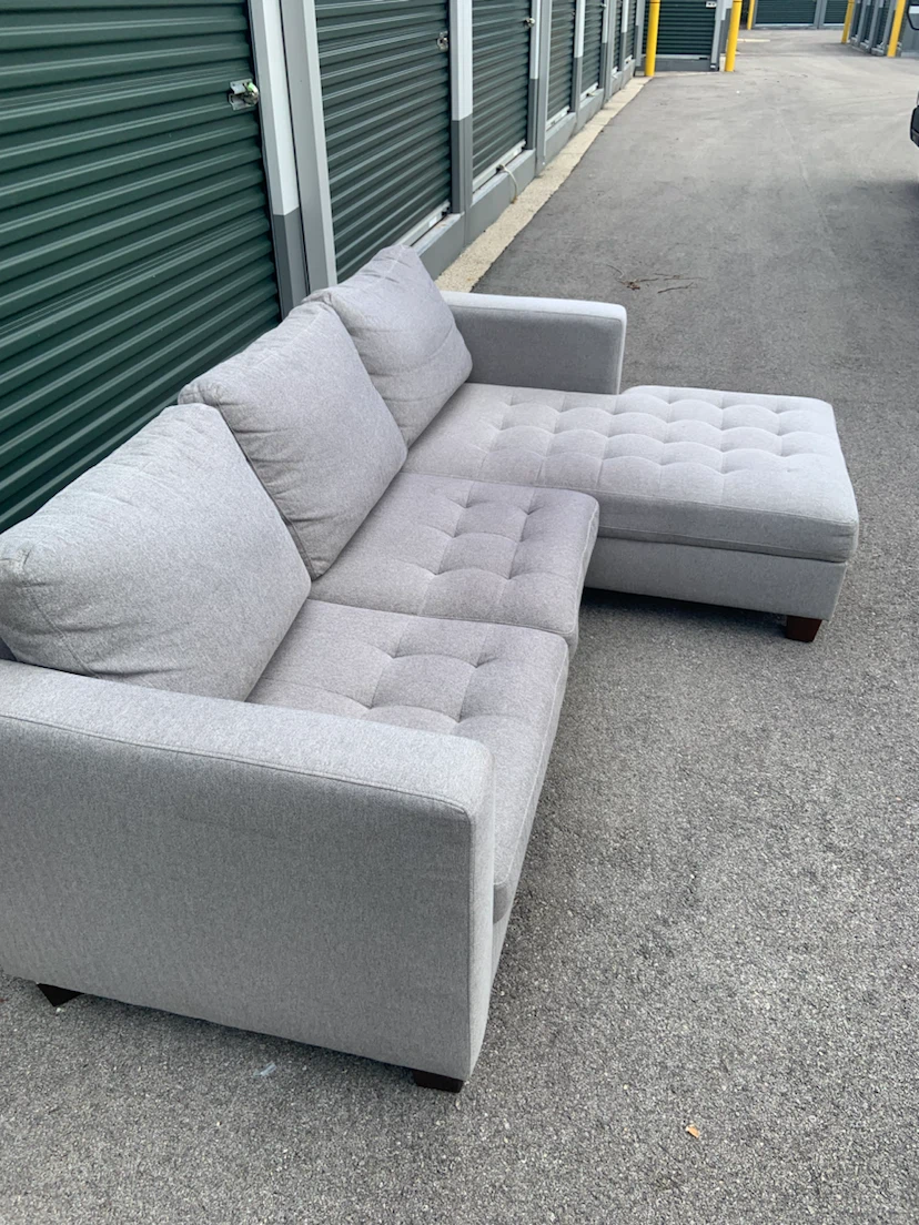 Gray Sectional Sofa with Storage Chaise - photo 2