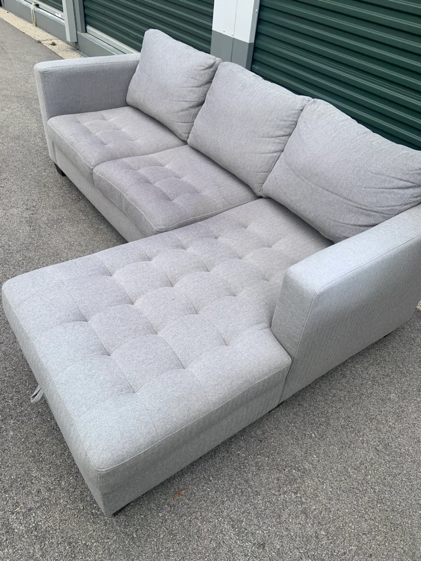Gray Sectional Sofa with Storage Chaise - photo 4