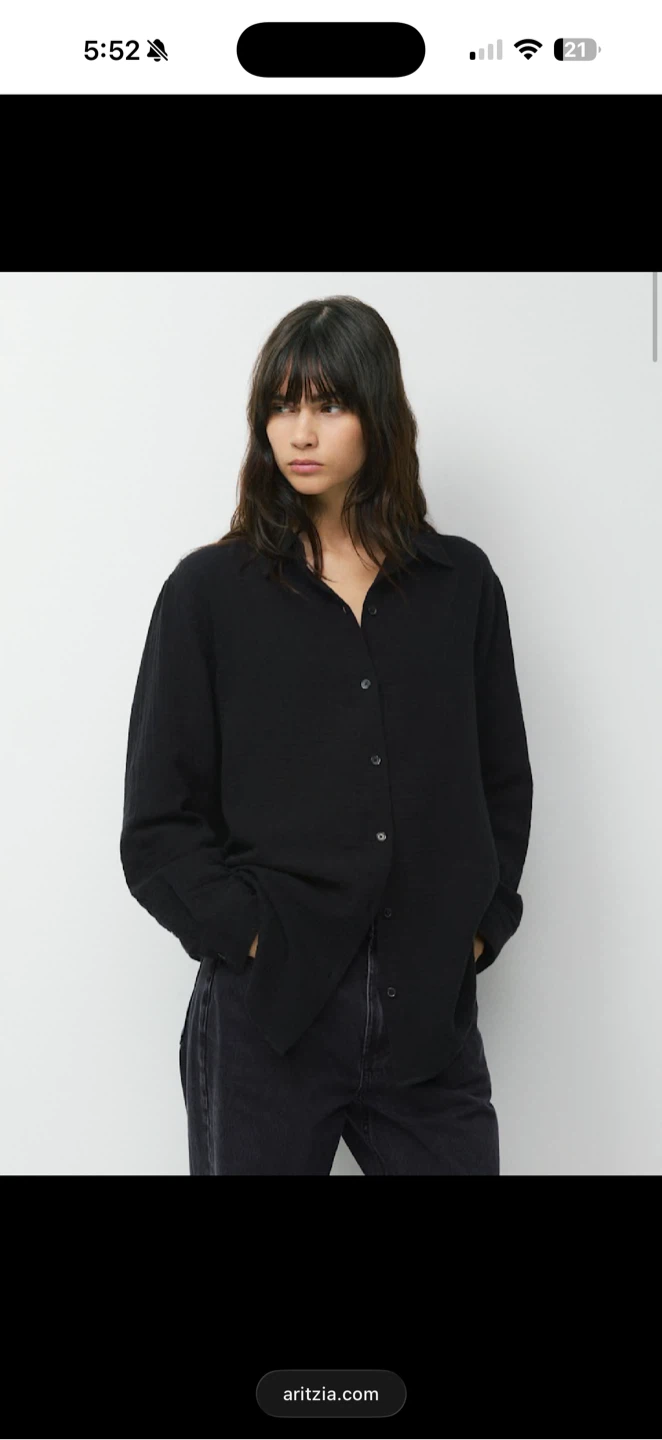Babaton Black Button-Up Shirt