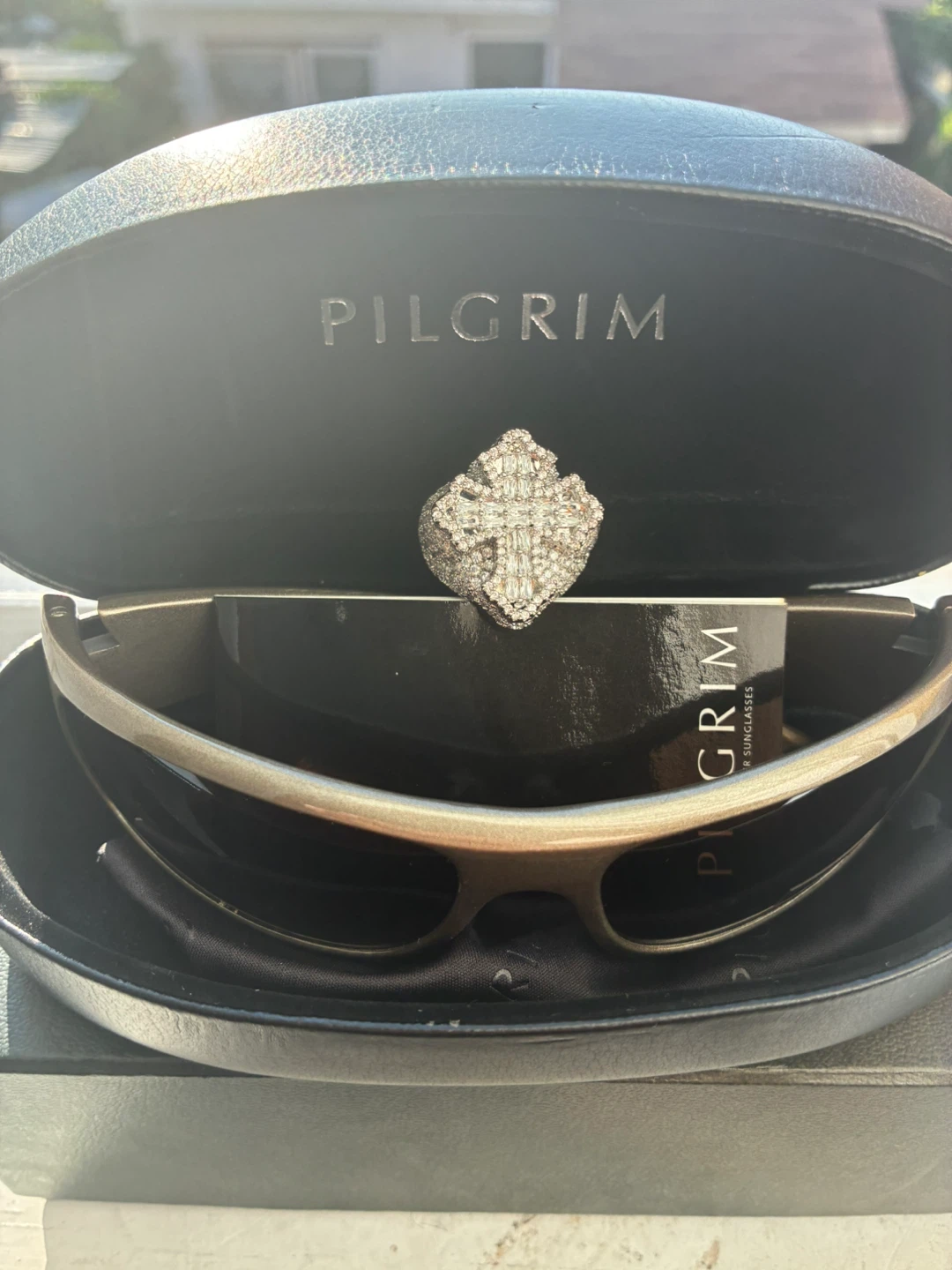 Pilgrim sunglasses & Cross Ring