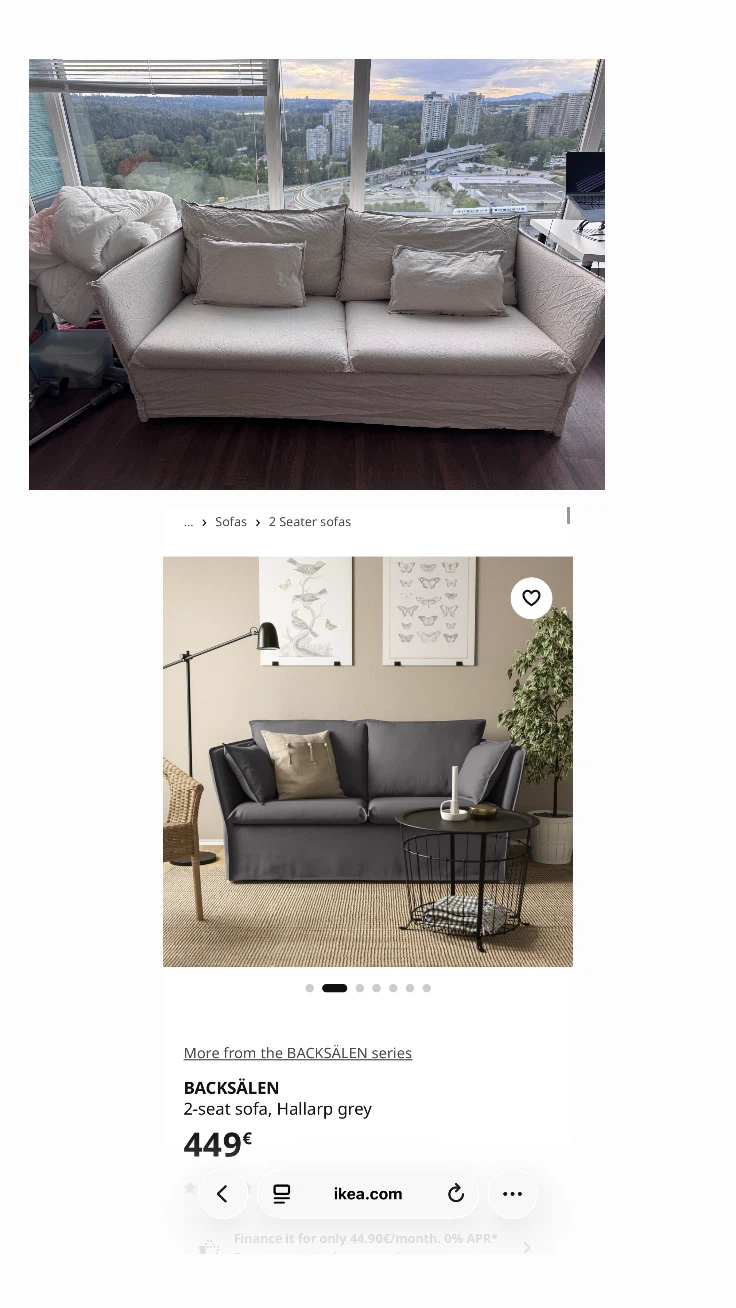 IKEA BACKSÄLEN 2-seat sofa, Hallarp grey