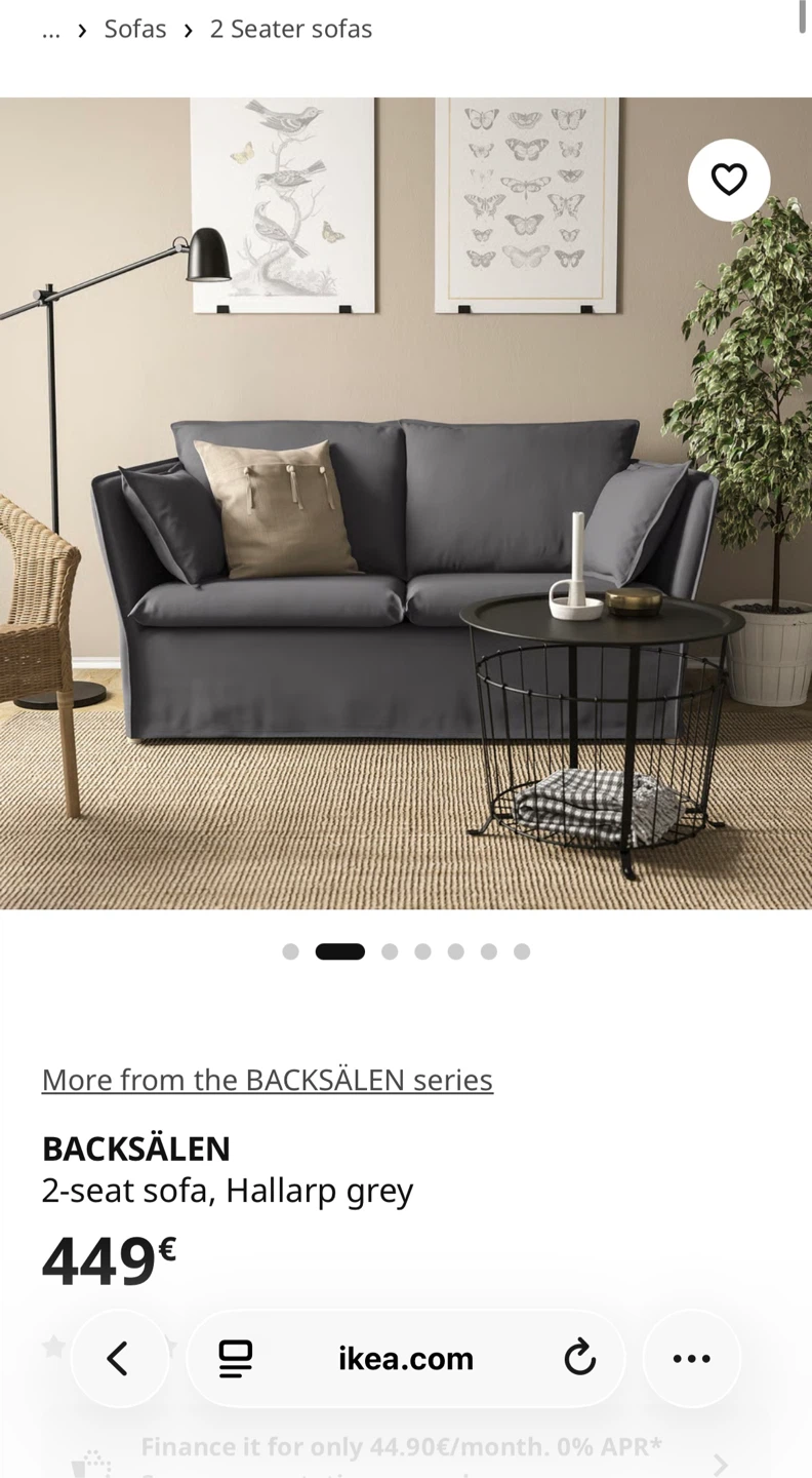 IKEA BACKSÄLEN 2-seat sofa, Hallarp grey - photo 3