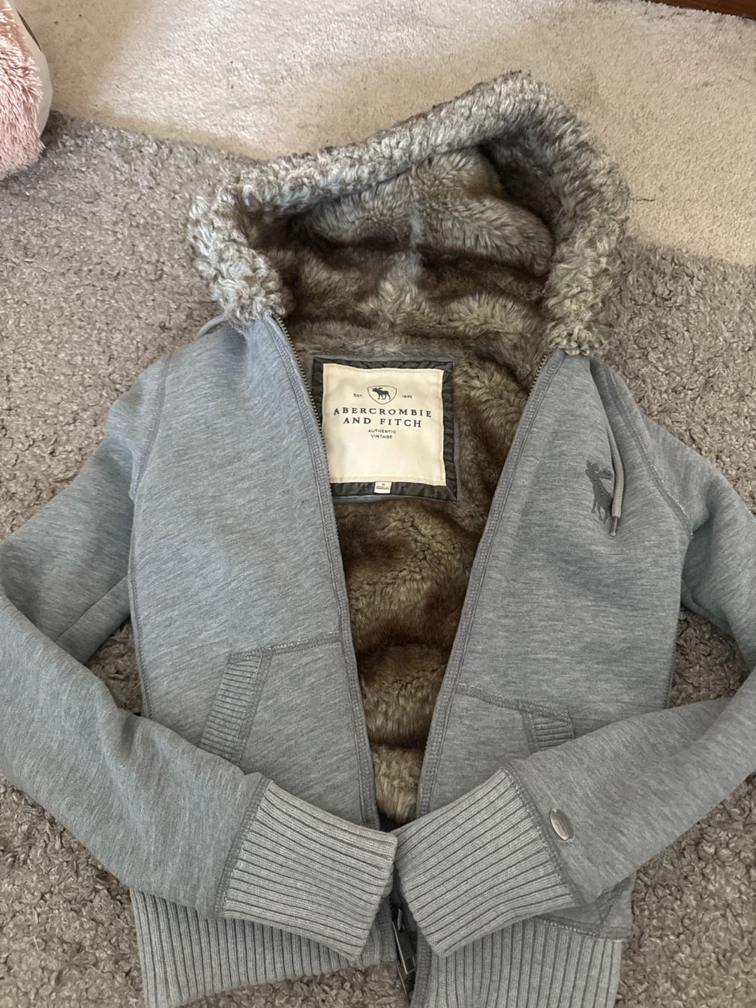 Abercrombie & Fitch Faux Fur Lined Hoodie