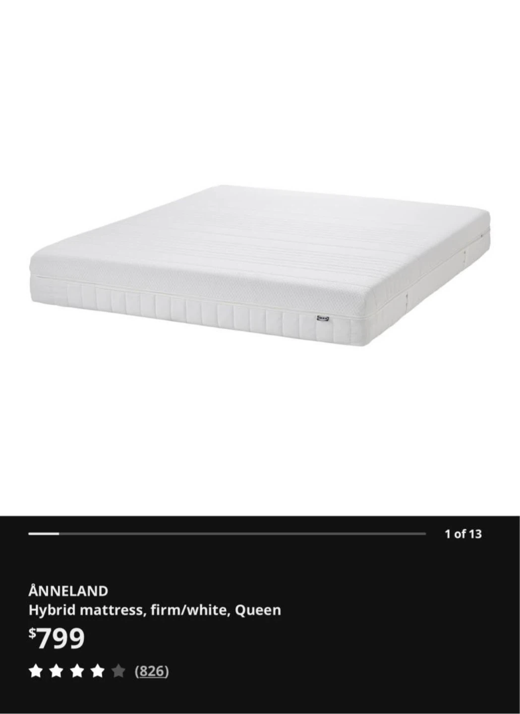 IKEA ASKVOLL Queen Bed Frame and mattress - White