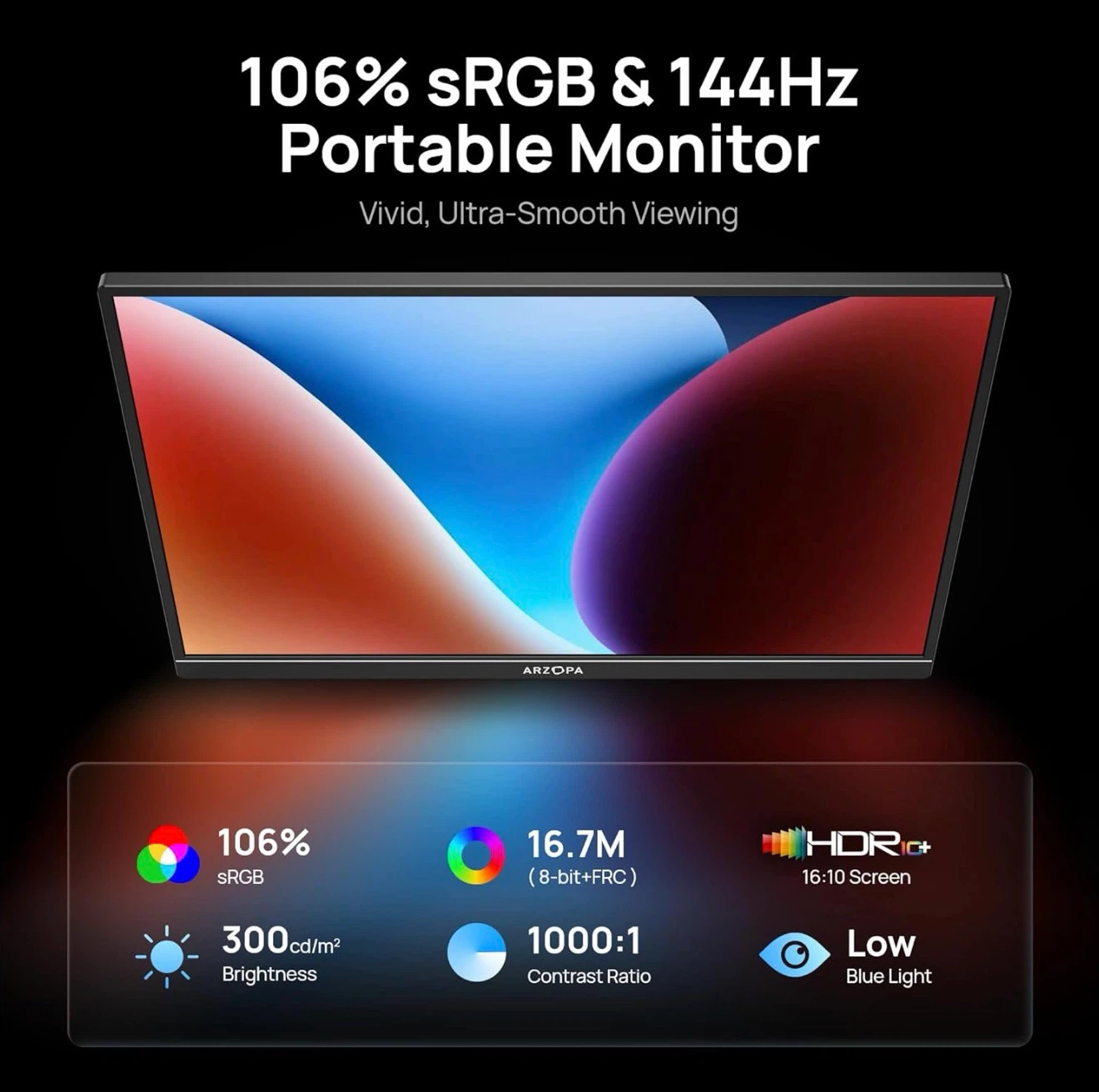 ARZOPA Portable Monitor 144Hz HDR - photo 4