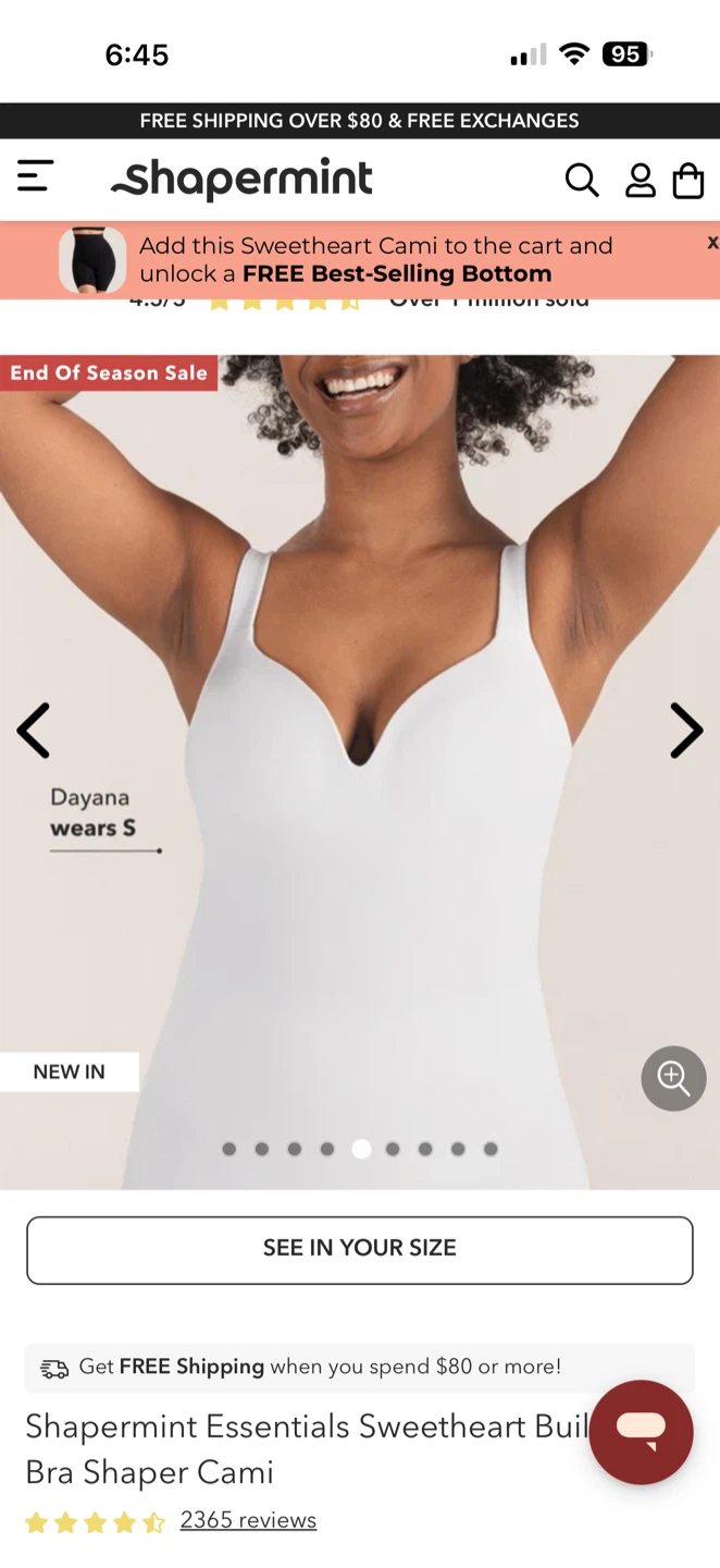 Shapermint Essentials Sweetheart Built-In Bra Shaper Cami - photo 3