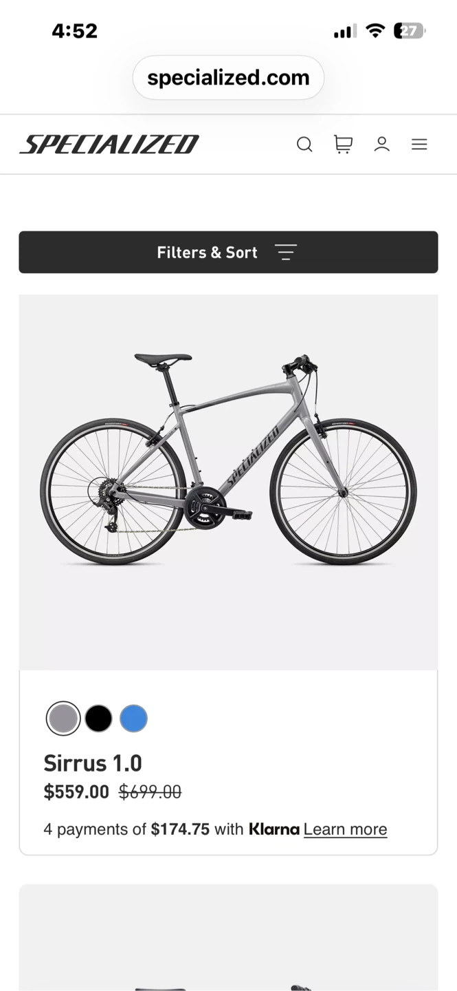 Specialized Sirrus 1.0 Hybrid Bike