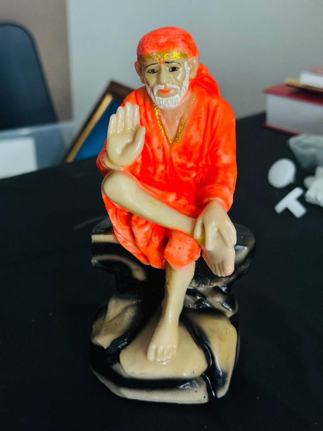 Sree Sai Samartha Satcharita Book and Sai Baba Figurine