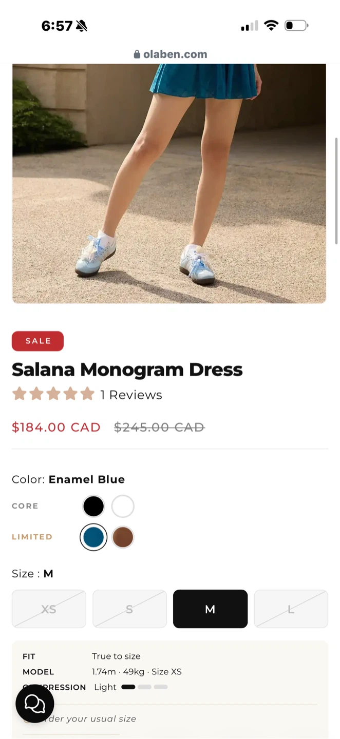 Olaben Salana Monogram Dress - Enamel Blue - Size M - photo 3