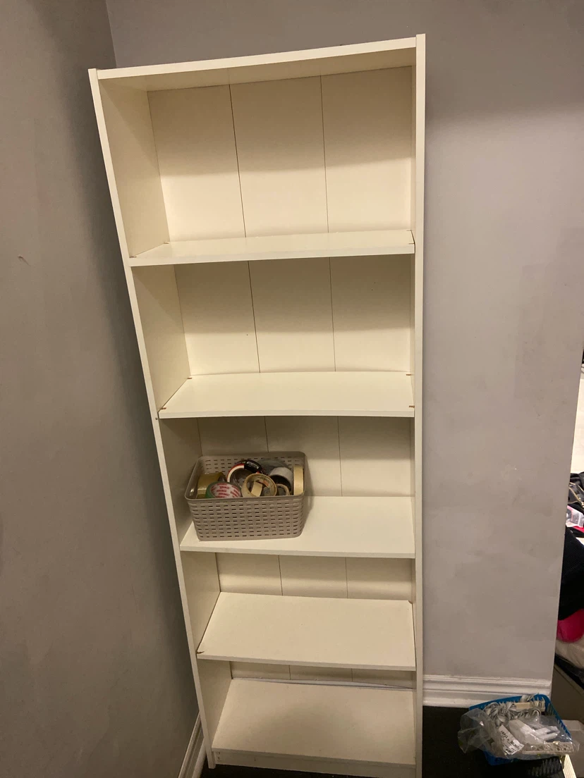 Cream 5-Shelf Bookcase