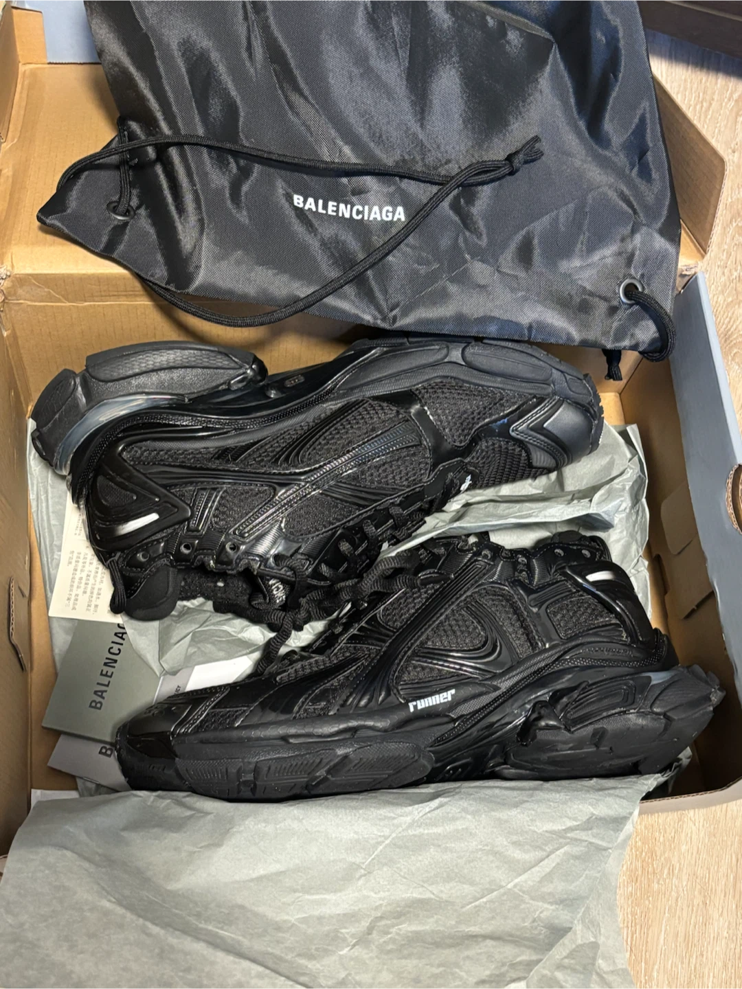 Balenciaga Runner LED Sneakers Size 42 Black