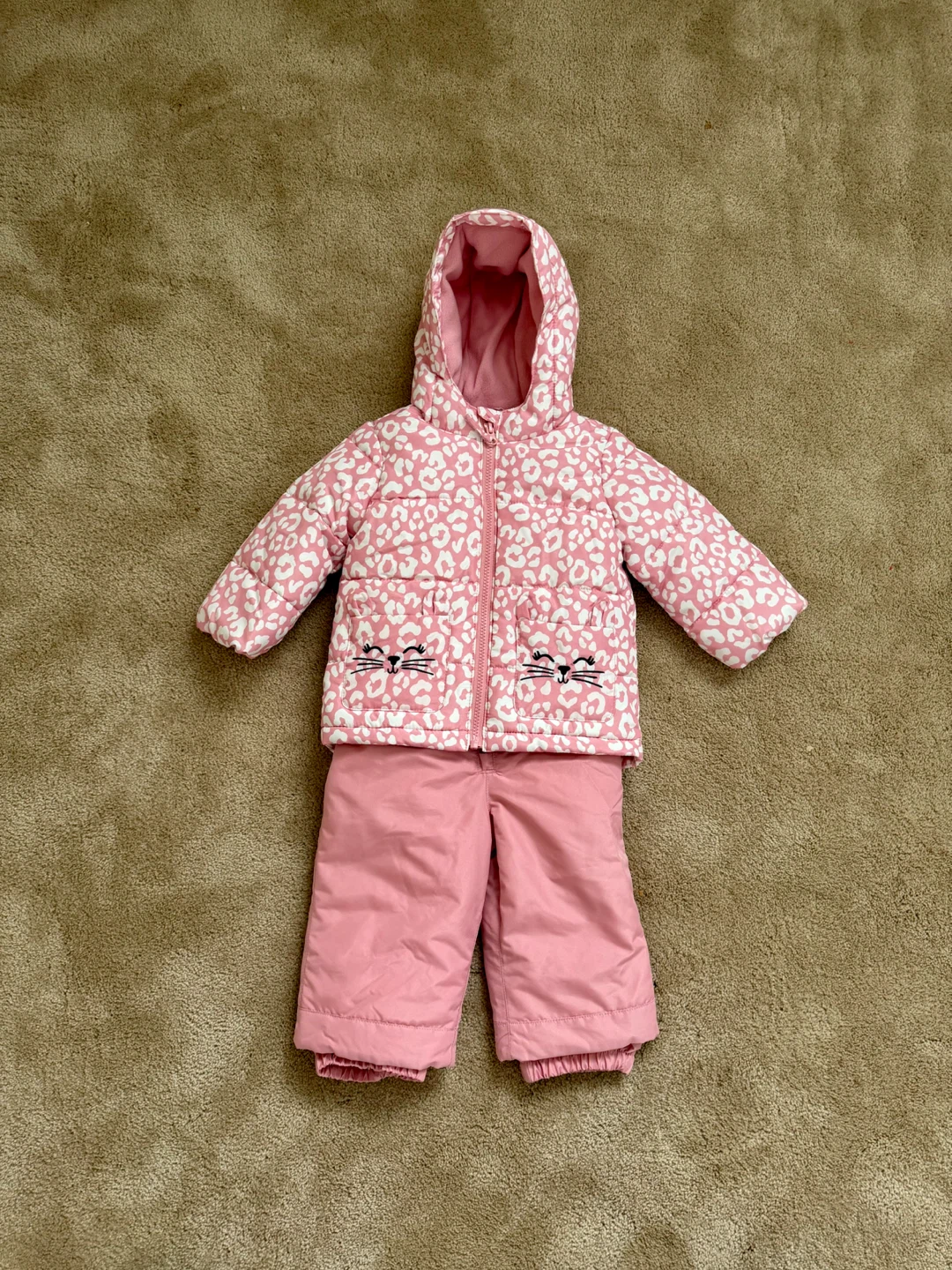 Children's Place Pink Puffer Snowsuit Set