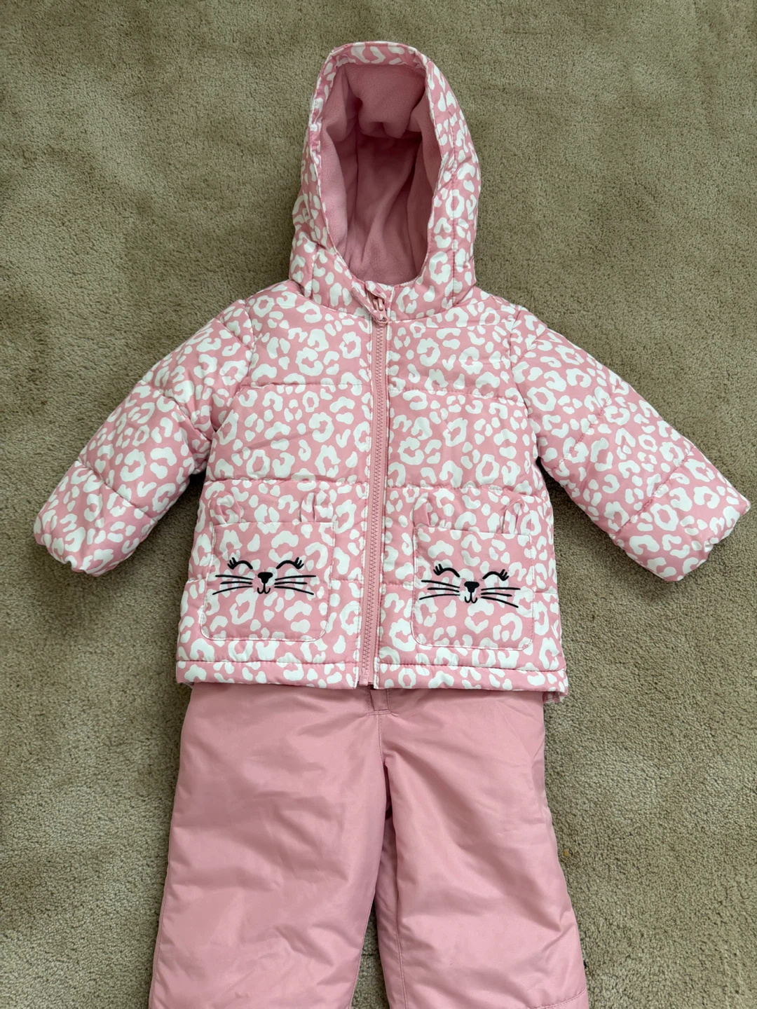 Children's Place Pink Puffer Snowsuit Set - photo 2