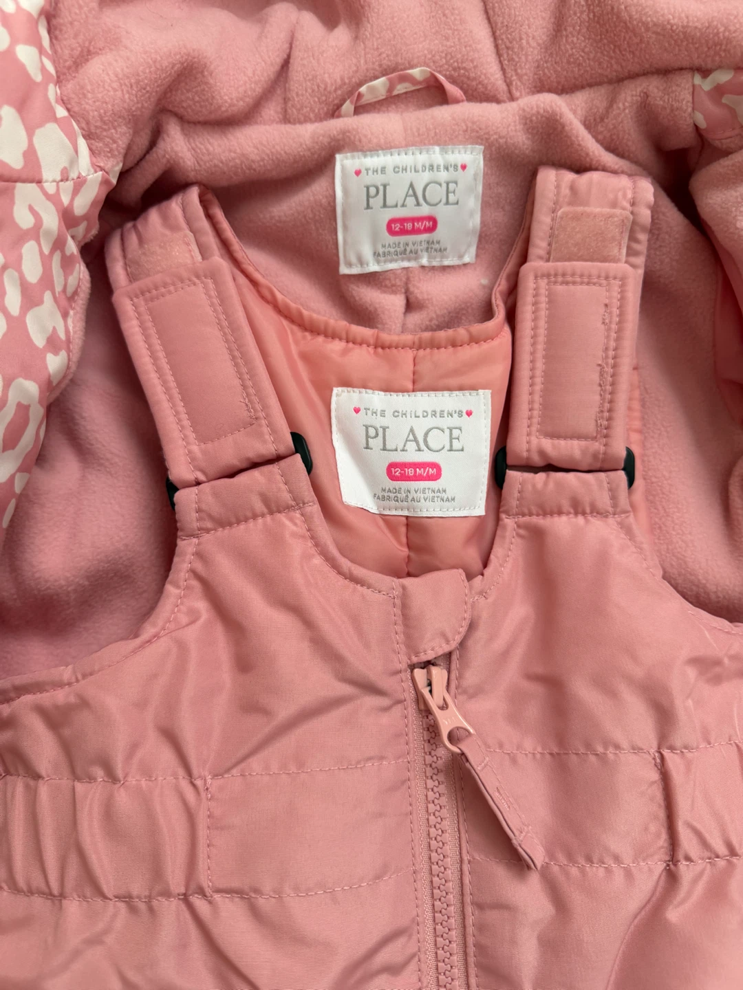 Children's Place Pink Puffer Snowsuit Set - photo 3