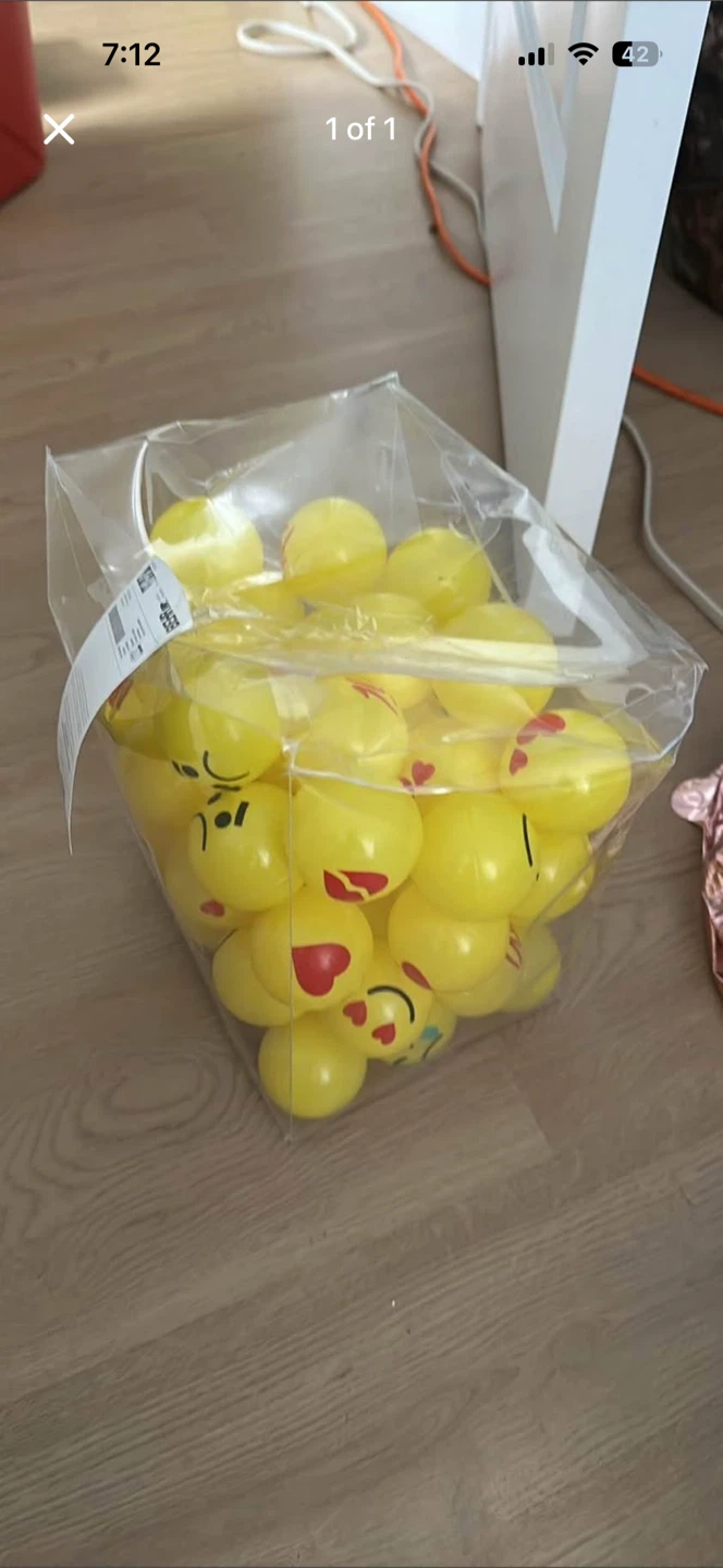 Bag of 30 Yellow Emoji Mini Stress Balls