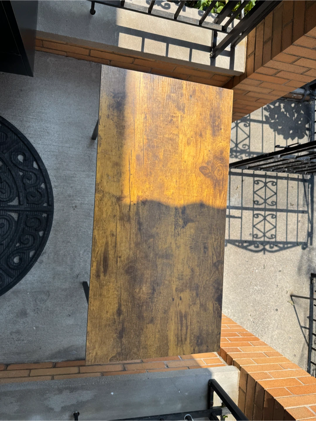 Compact Desk with Rustic Wood Finish - photo 2