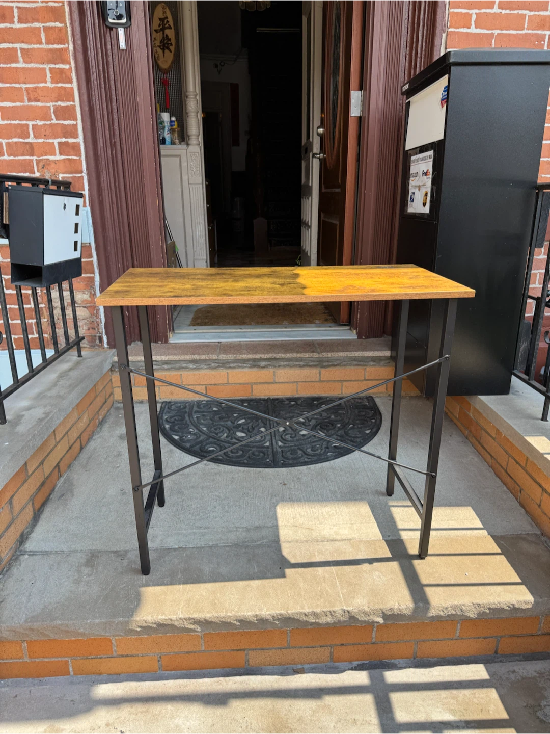 Compact Desk with Rustic Wood Finish