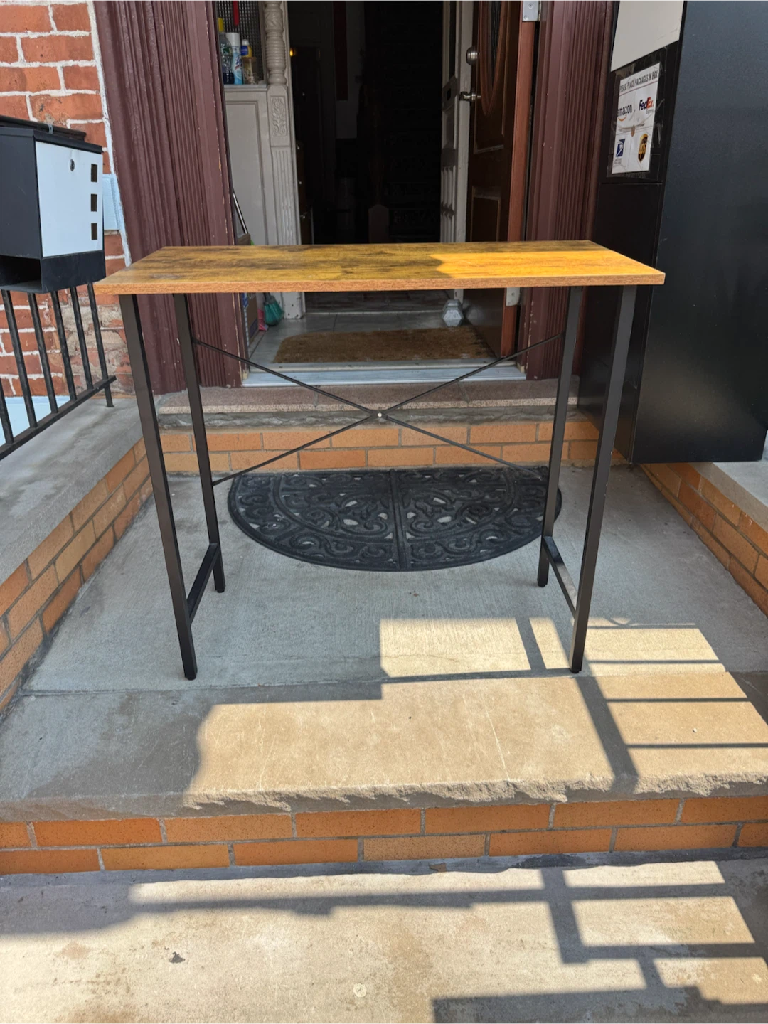 Compact Desk with Rustic Wood Finish - photo 4