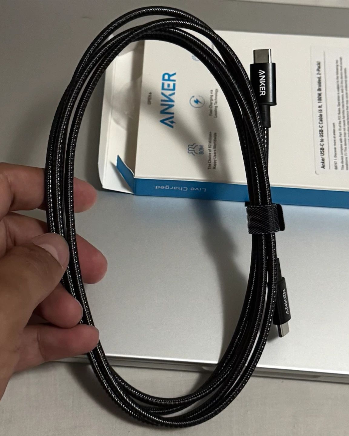 100W USB C - C 2m/6.6ft long fast charging cable *NEW*