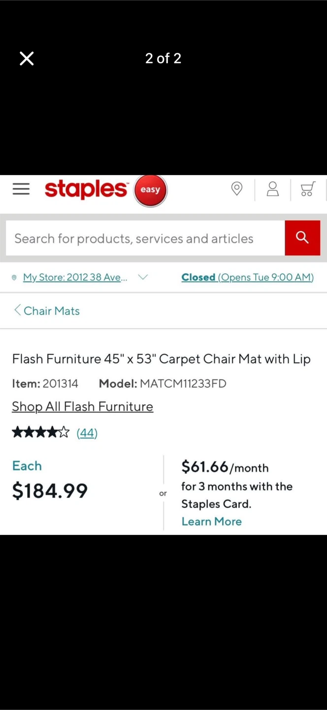 Flash Furniture Carpet Chair Mat with Lip - photo 2