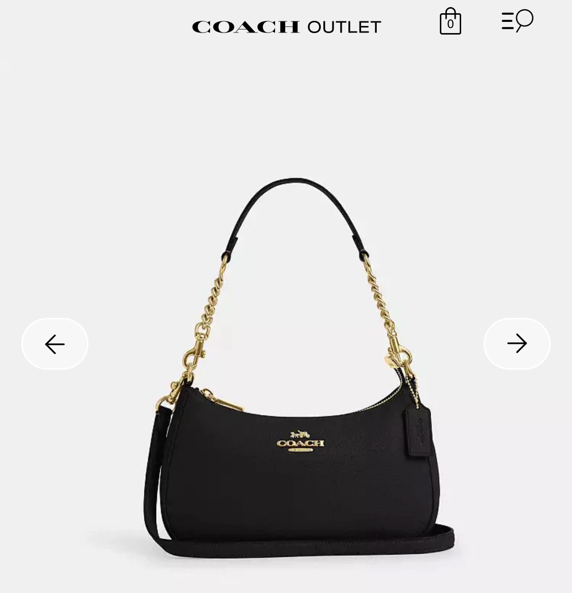 Coach Teri Shoulder Bag Black Leather NEW (CA209 Model)