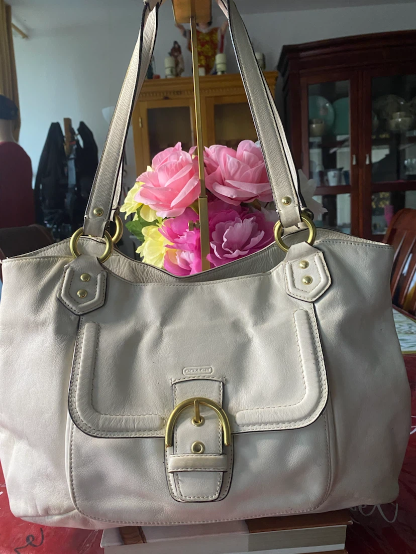 Coach Cream Leather Tote Bag