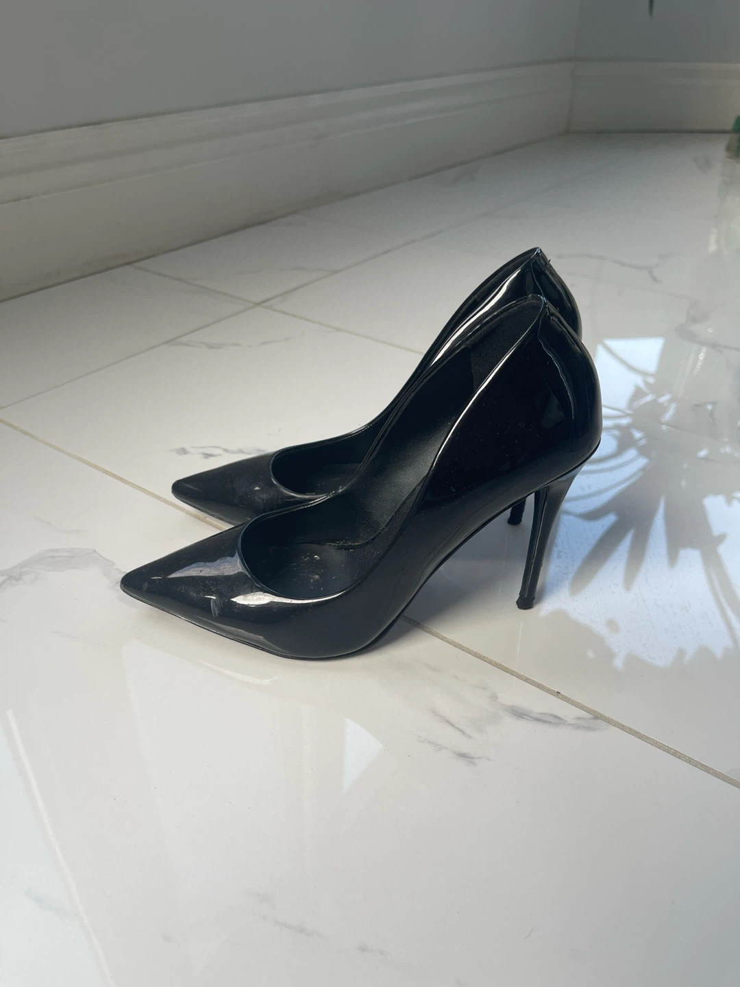ALDO Black Patent Pointed Toe Heels