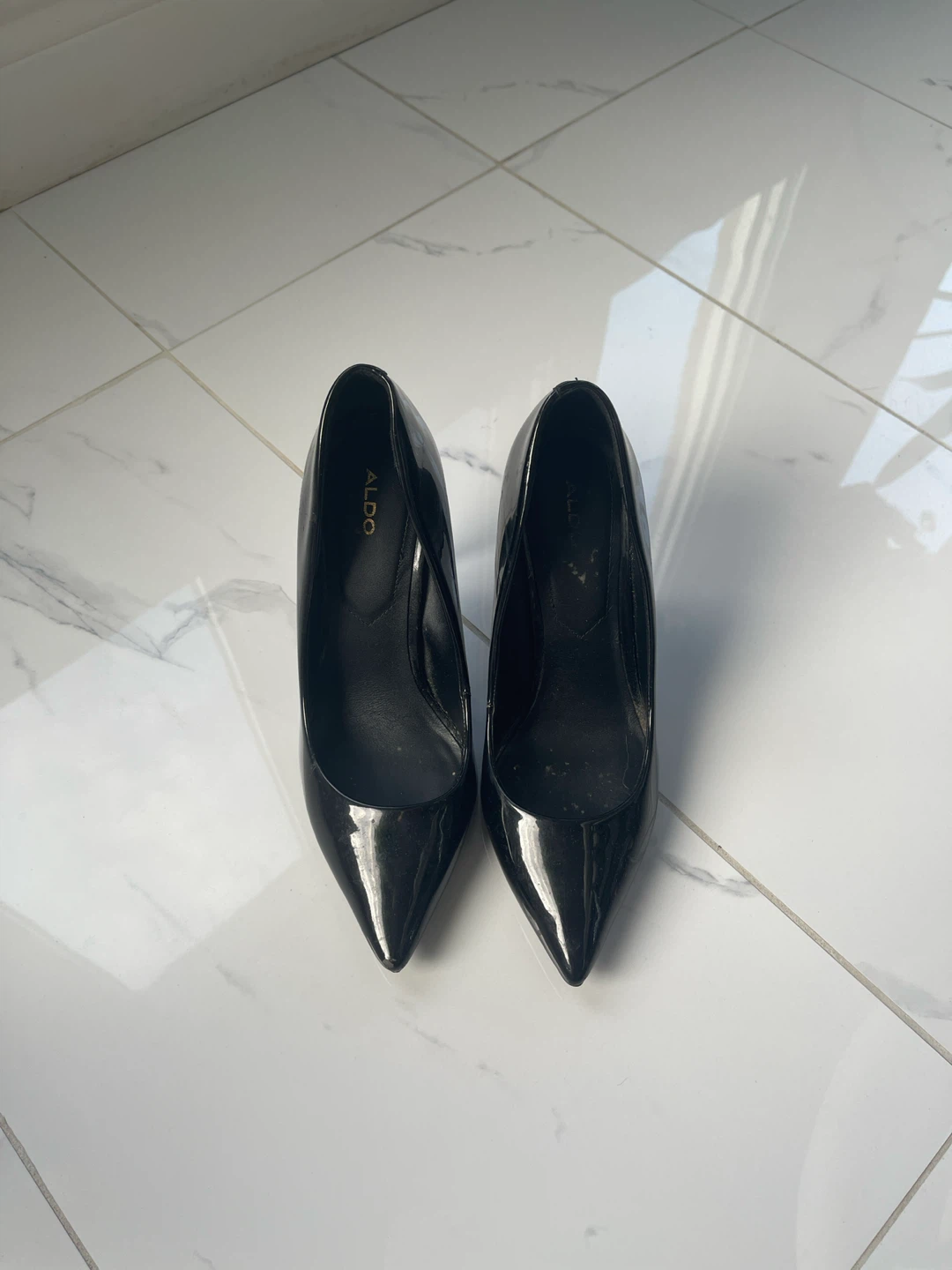 ALDO Black Patent Pointed Toe Heels - photo 2