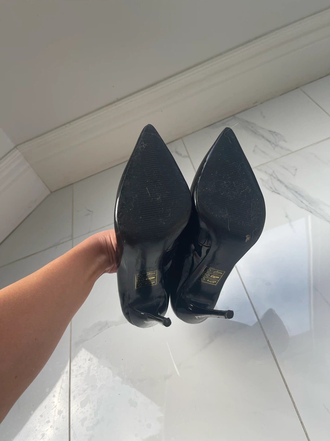 ALDO Black Patent Pointed Toe Heels - photo 4