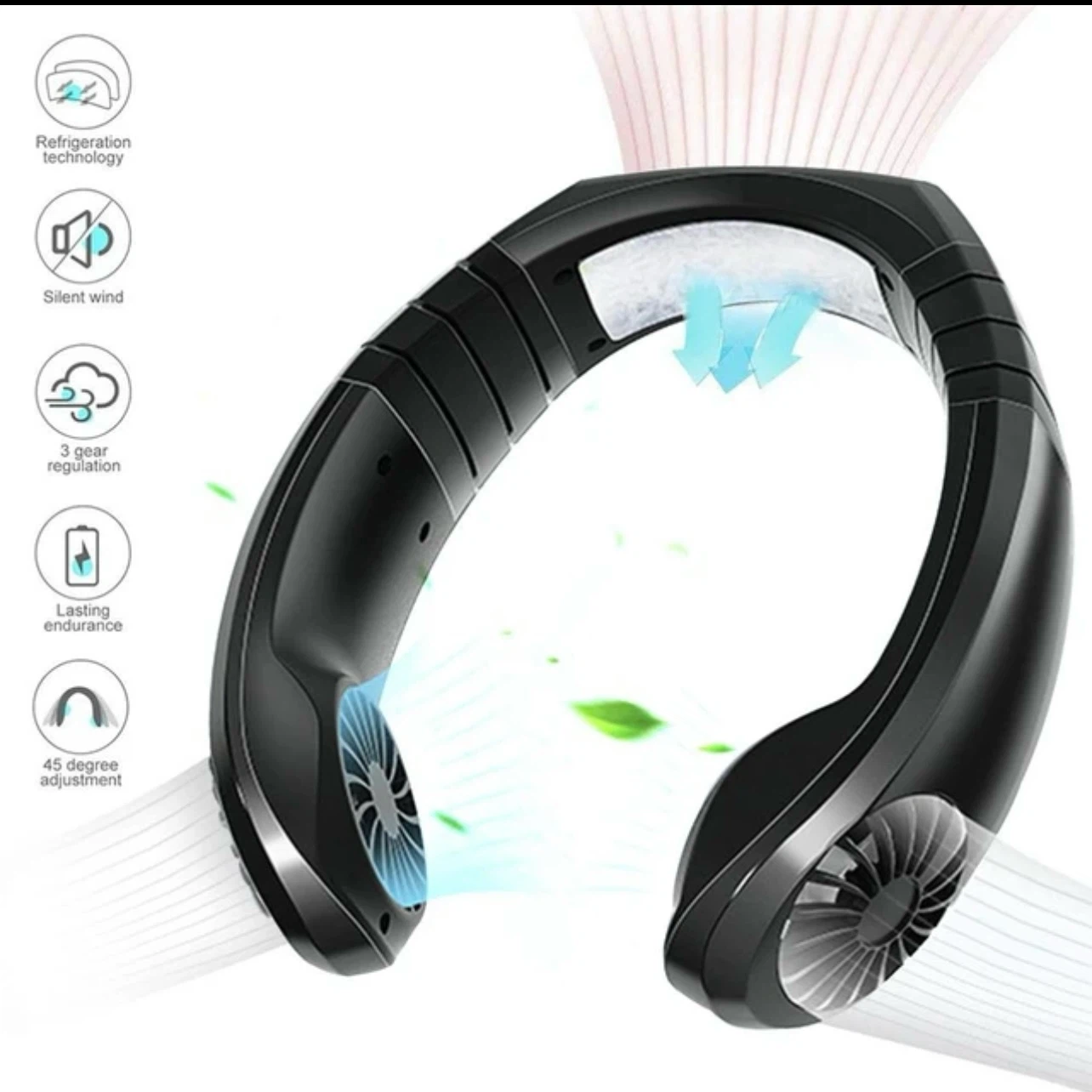 Brand New -Personal Portable Neck Fan - Black / USB Rechargeable - photo 3