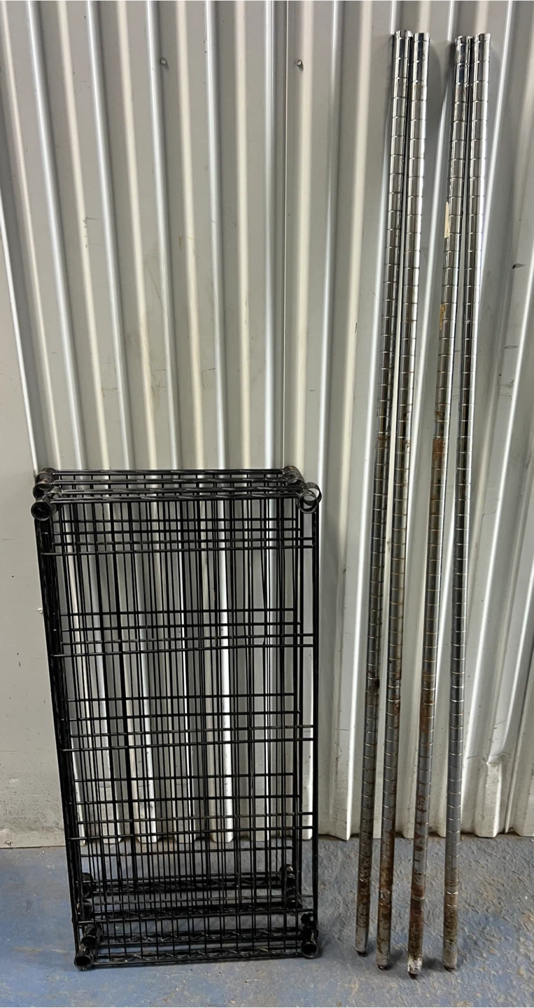 Wire Shelving Unit - Black Wire Shelves & Metal Posts