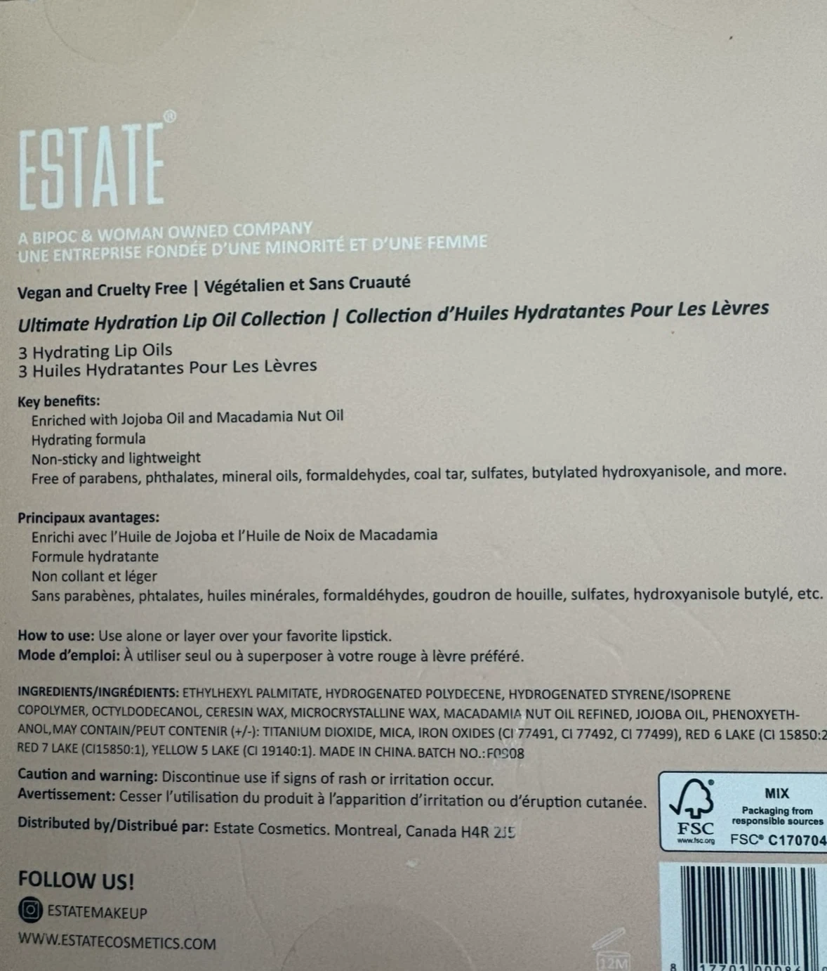 Estate Ultimate Hydration lip oil collection (New) (Free) - photo 3
