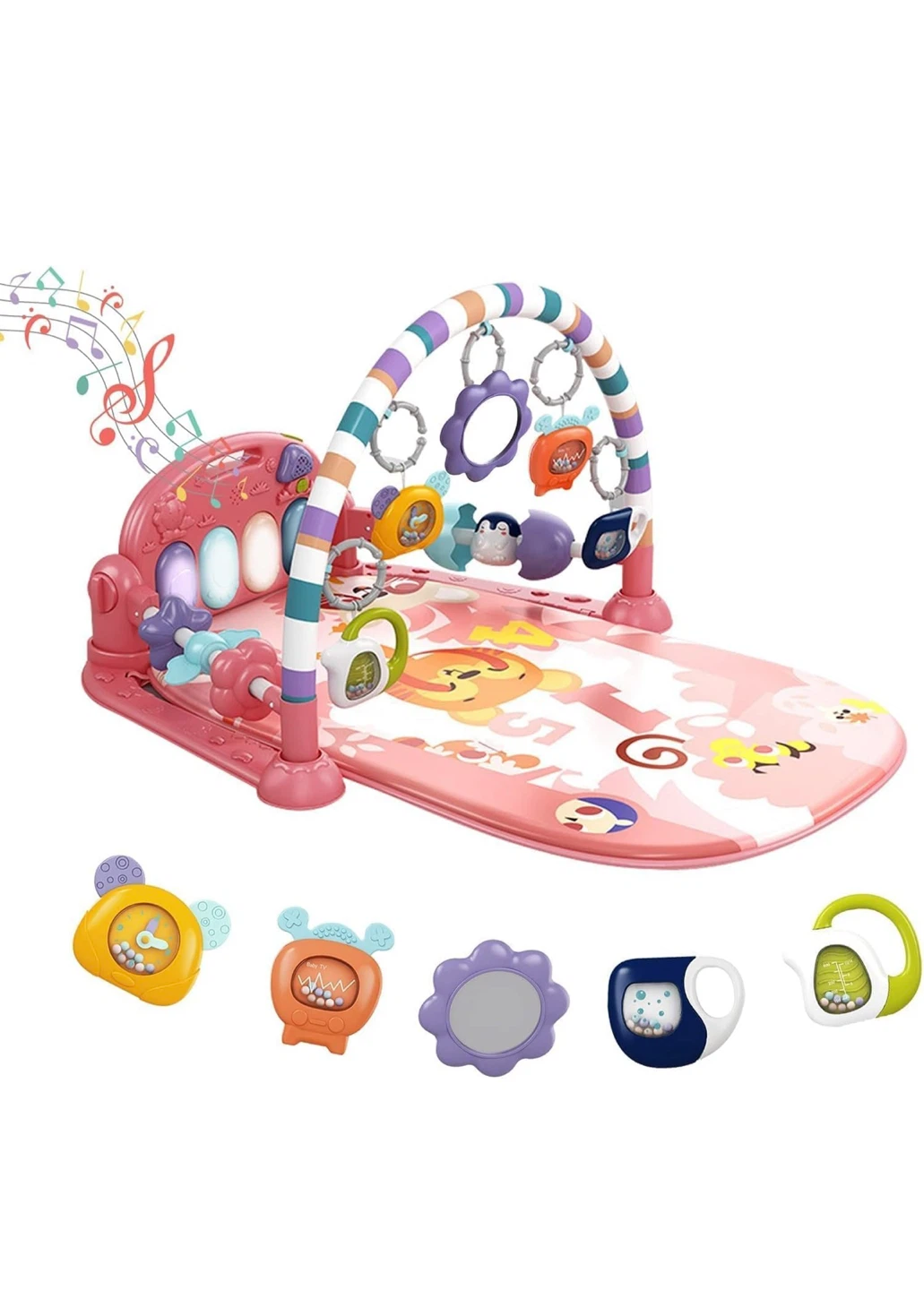 Baby Gym and Play Mat with Musical Keyboard