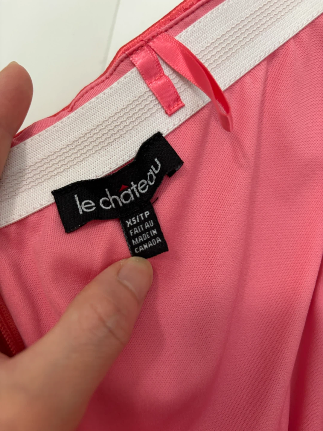 Le Chateau Red/Pink Ruched Strapless Dress XS - photo 3