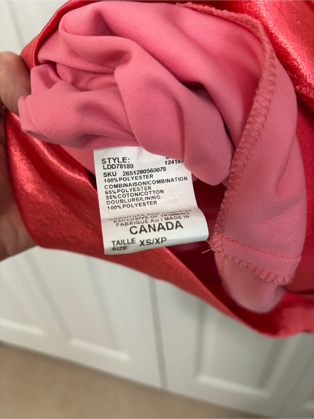 Le Chateau Red/Pink Ruched Strapless Dress XS - photo 4