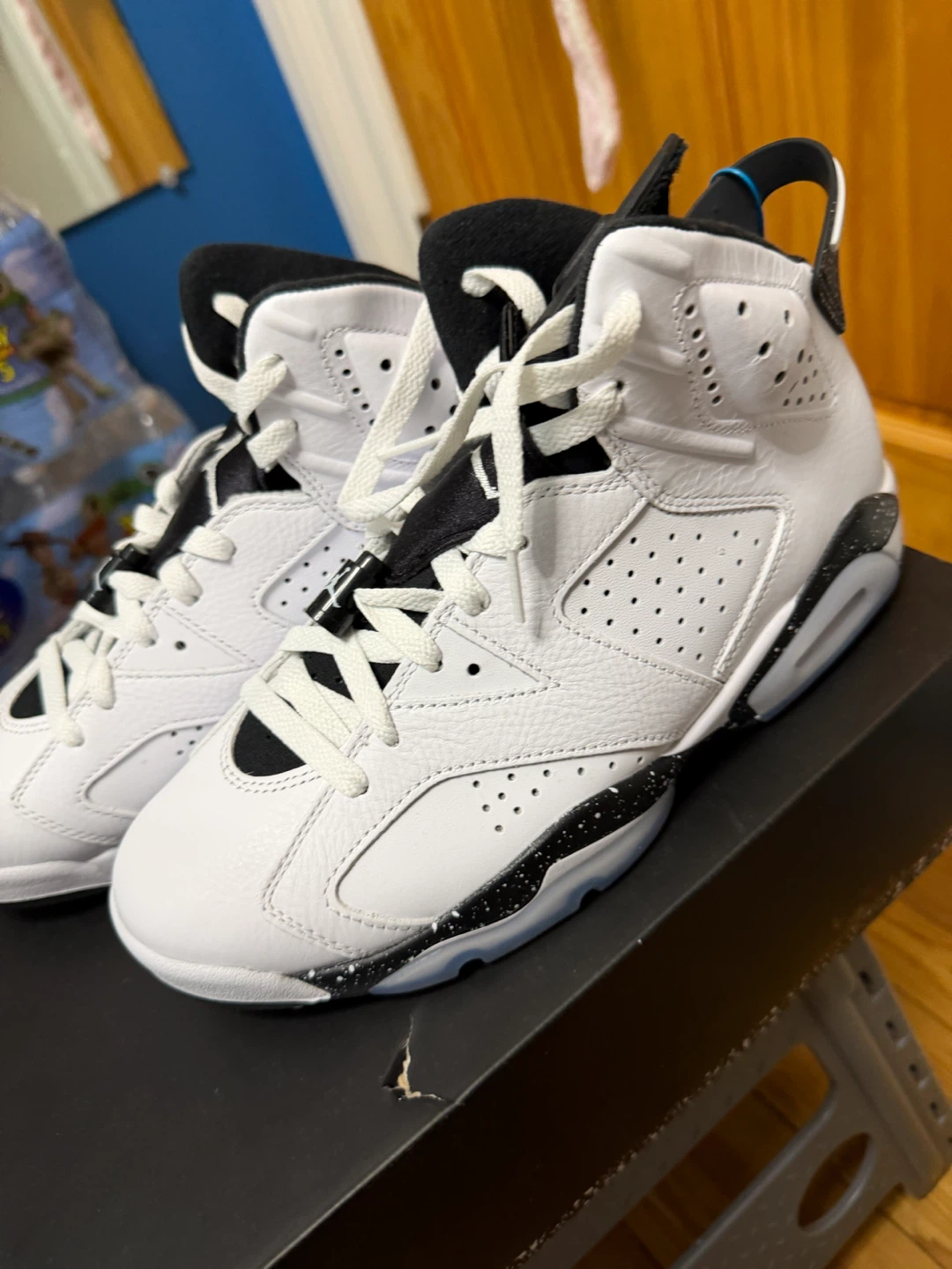 Air Jordan 6 Retro White Black Speckle Basketball Shoes