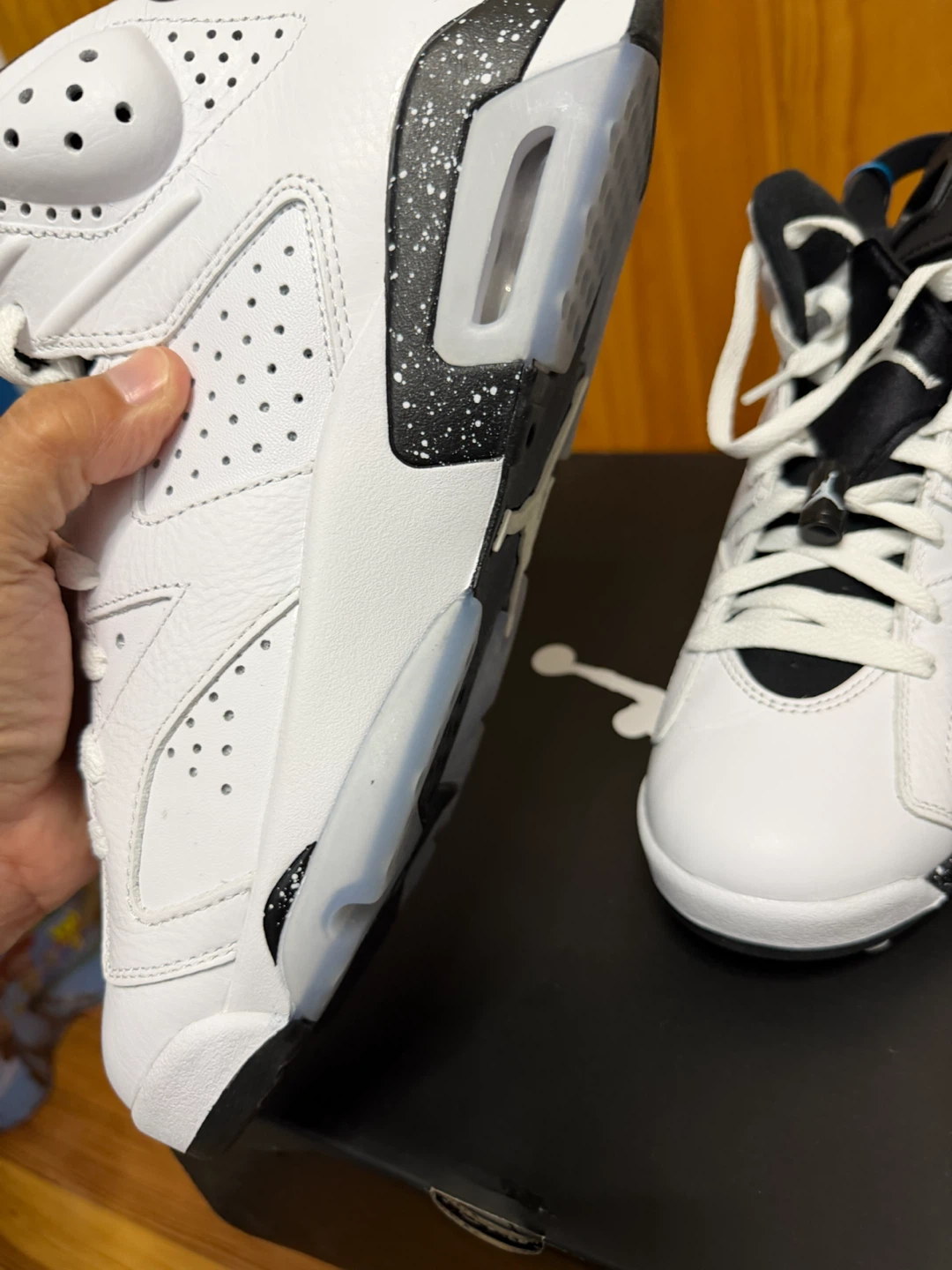 Air Jordan 6 Retro White Black Speckle Basketball Shoes - photo 2