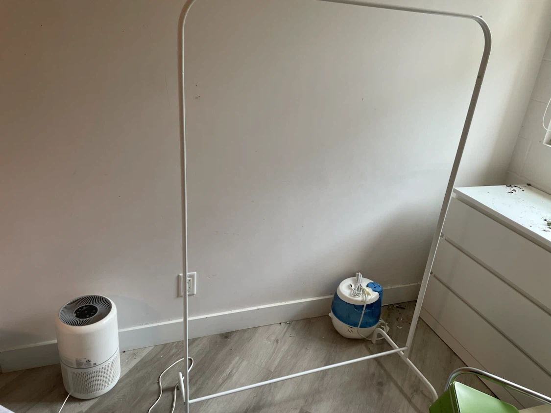 White Metal Garment Rack