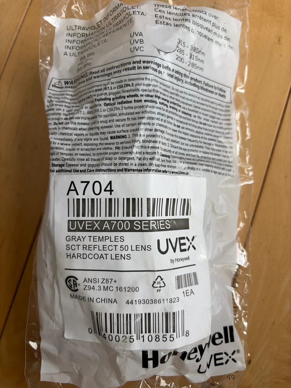 Uvex A704 Safety Glasses - Grey Temples, 50 Lens