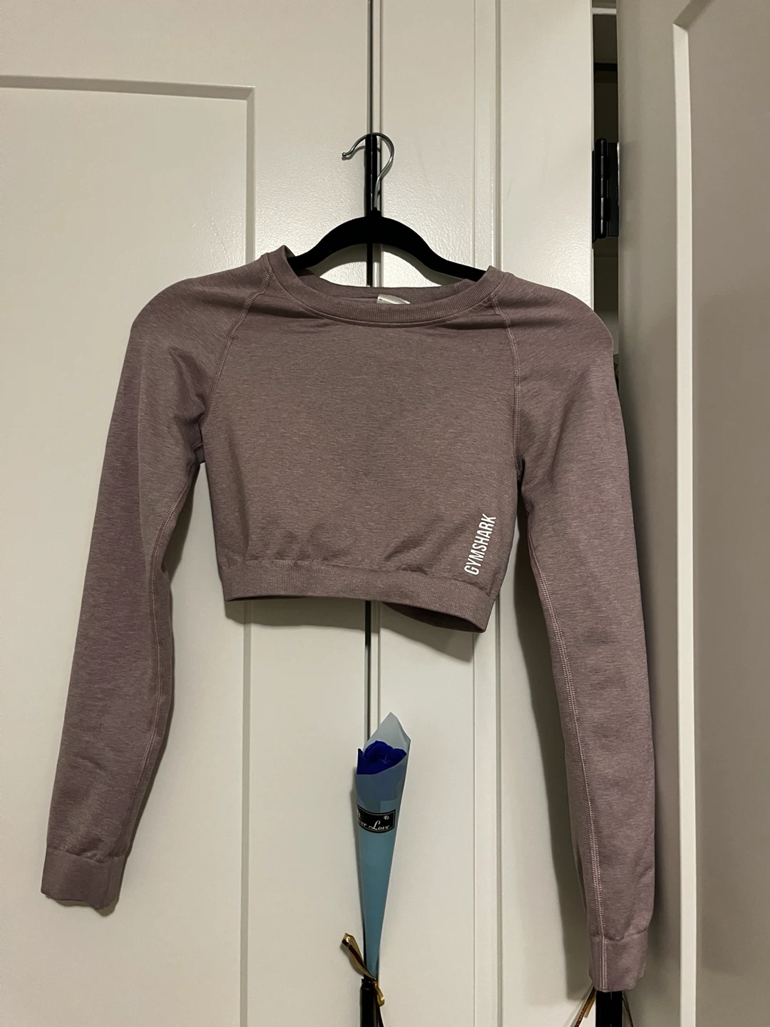 Xs Gymshark Seamless Cropped Long Sleeve Top - Mauve - photo 2