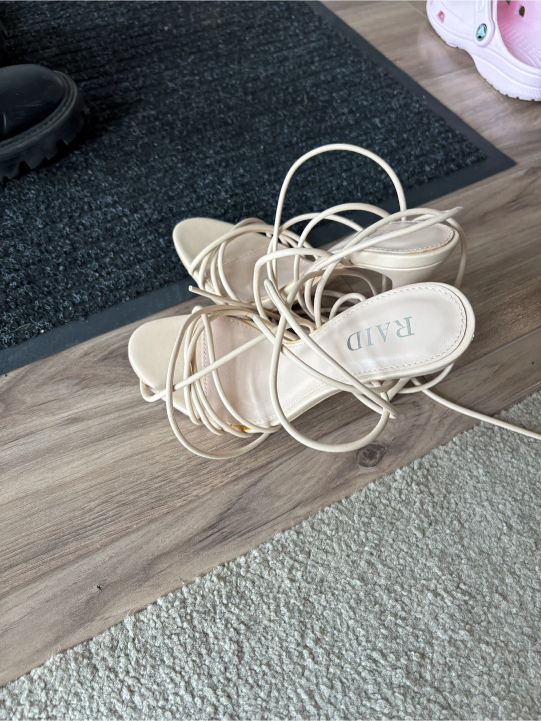 RAID Strappy Heeled Sandals - Beige