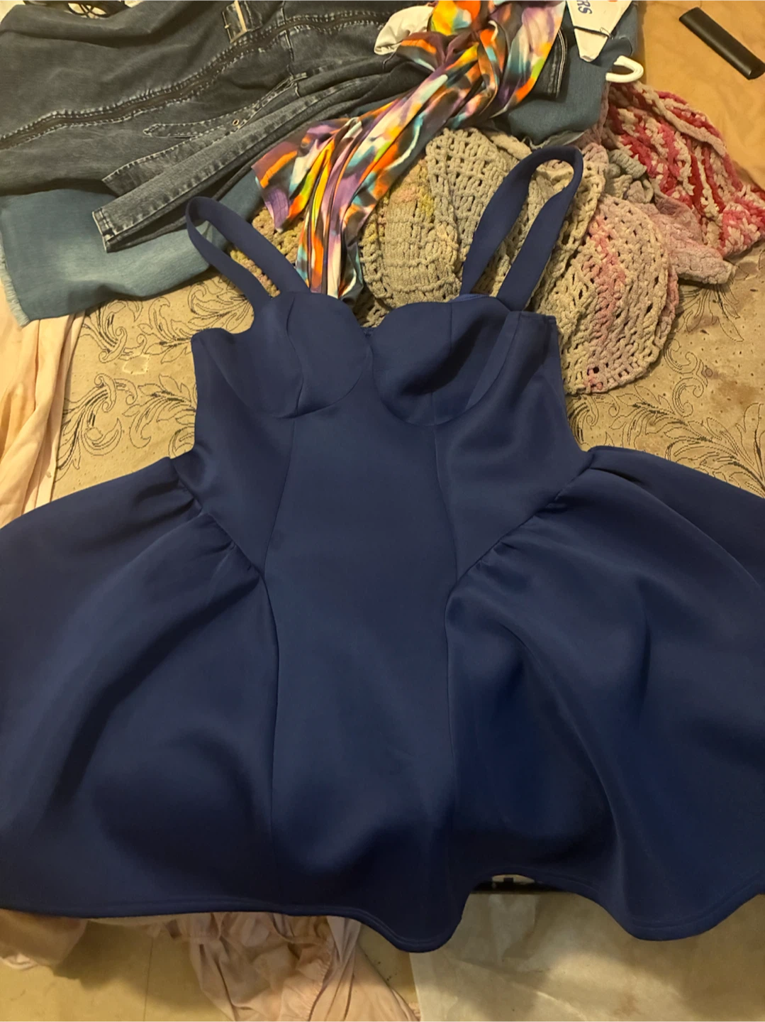 Navy Blue Fit and Flare Dress