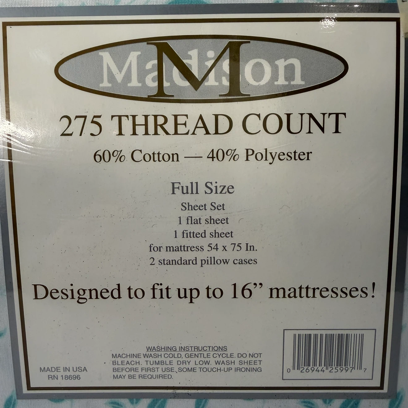 NOS Vintage Madison Full Bedsheet Set - photo 2