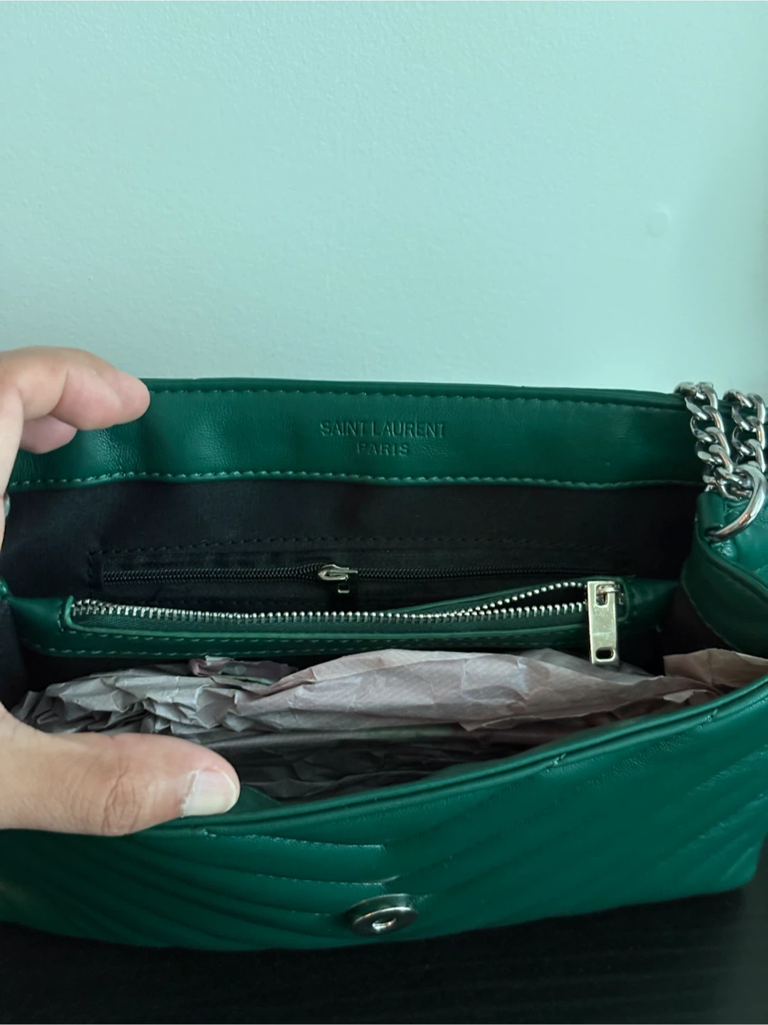 Green Leather Shoulder Bag - photo 3