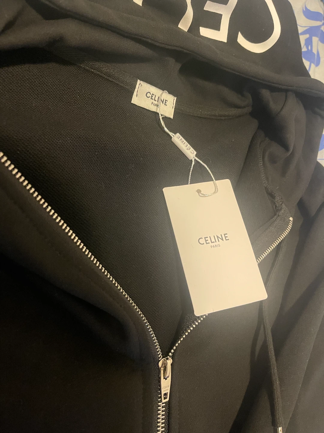 CELINE Black Zip-Up Hoodie - photo 2