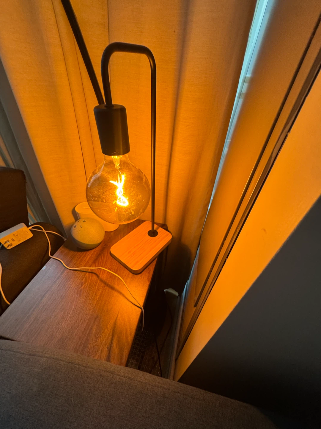 Set of 2 - Modern Desk Lamp with Large Edison Bulb