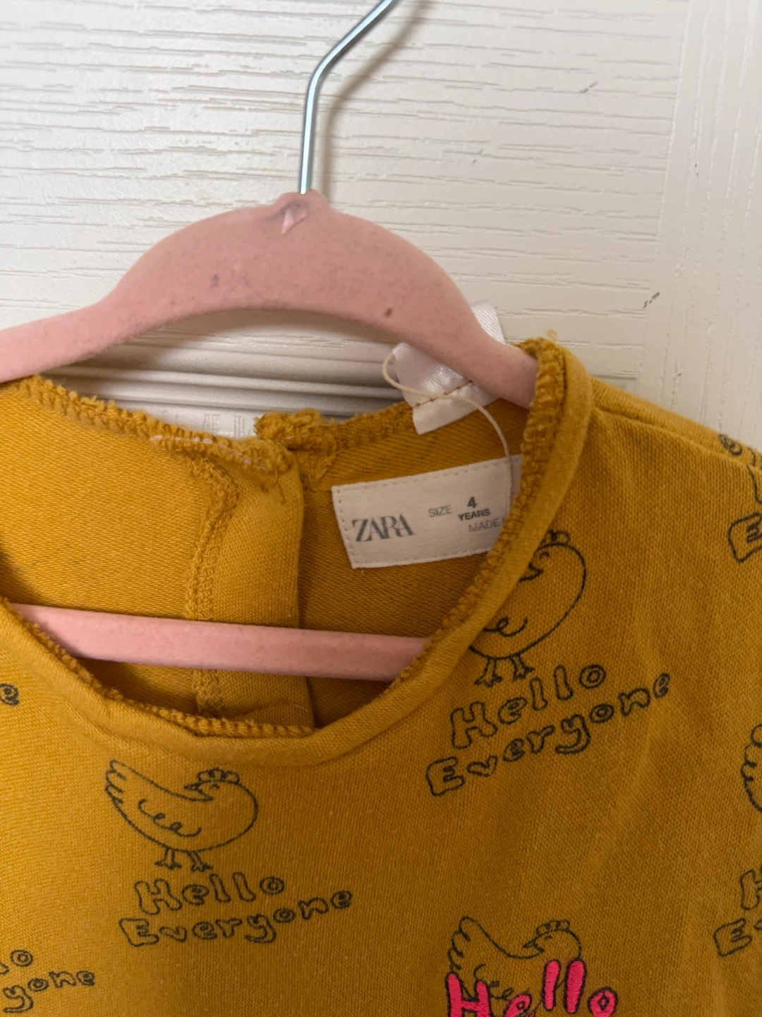 Zara Kids Dress Size 4 Yellow Chicken Print - photo 2