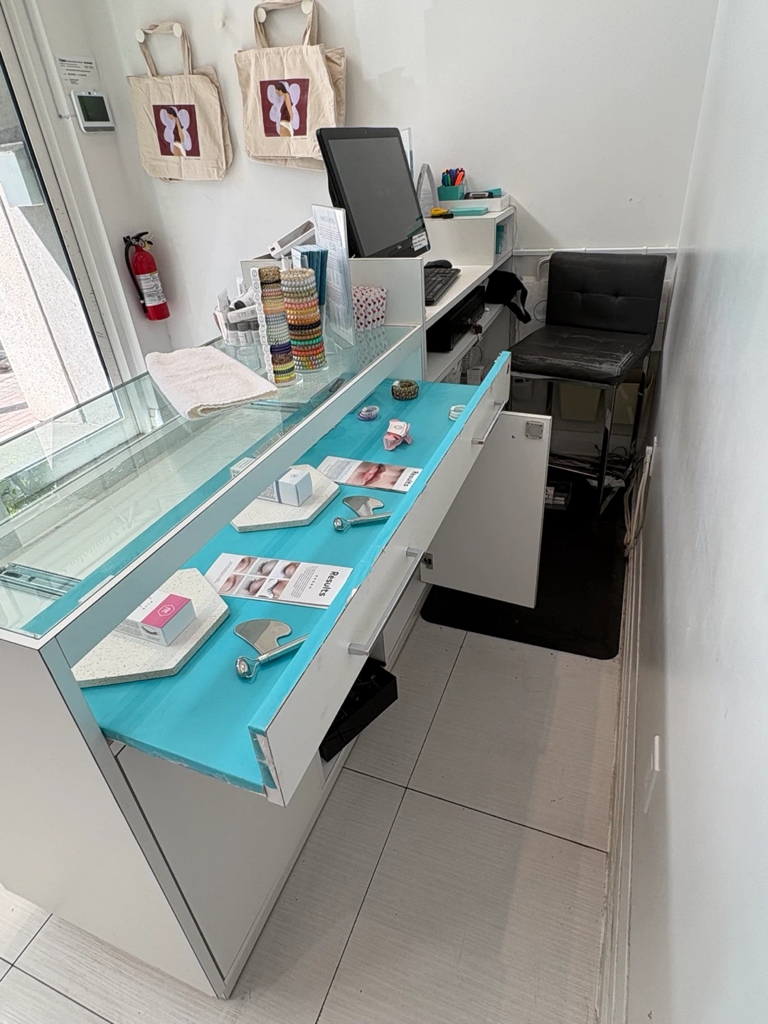 Reception Desk and Products Displayed