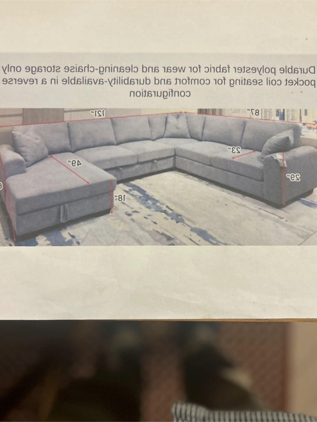 Large unwrapped sectional wrong configuration - photo 2