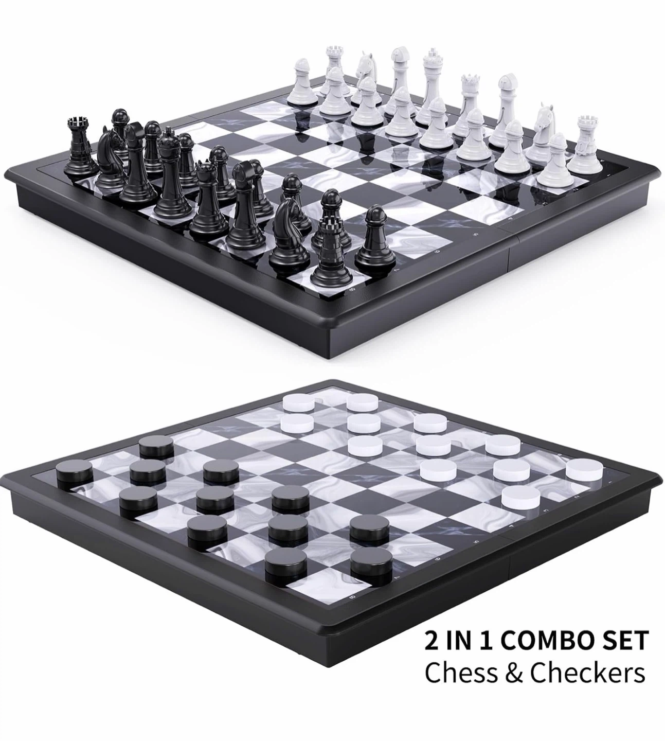 2-in-1 Magnetic Chess & Checkers Set - photo 2